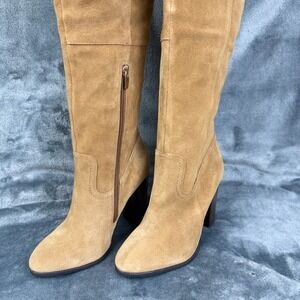 ALDO Knee High Suede Heeled Boots‎ Brown Tan Size 8